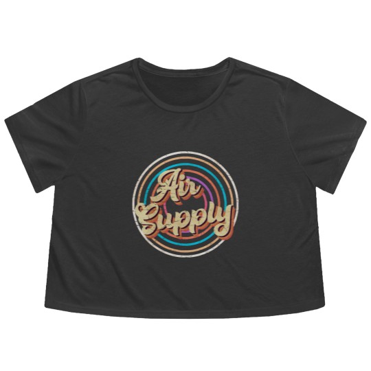 Discover vintage circle line color Air Supply Flowy Cropped Tees