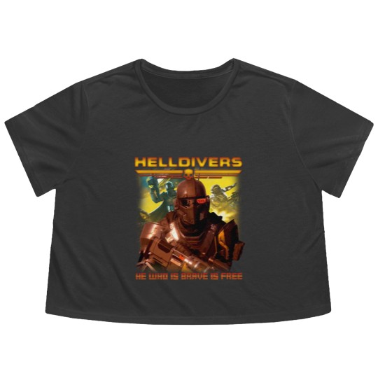 Discover Helldivers Vintage 90s Flowy Cropped Tees, Helldivers 2 Flowy Cropped Tees, Helldivers Vintage Flowy Cropped Tees