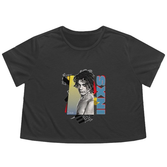 Discover Retro 80s Styled INXS Flowy Cropped Tees