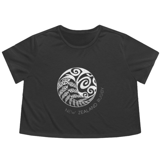Discover New Zealand Rugby T Maori Inspired Kiwi Silver Fern Flowy Cropped Tees