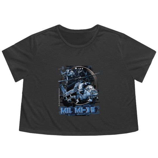 Discover Mi-35 Hind Attack Helicopter Active Flowy Cropped Tees