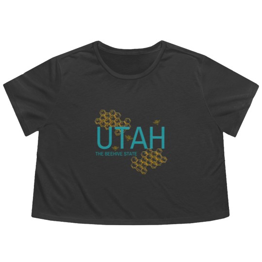 Discover Utah The Beehive State Bee - Utah - Flowy Cropped Tees