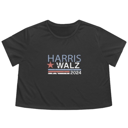 Discover Harris Walz Flowy Cropped Tees, Harris Walz 2024, Kamala Harris for President