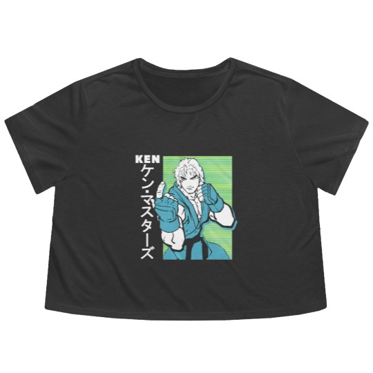 Discover Street Fighter Ken Flowy Cropped Tees