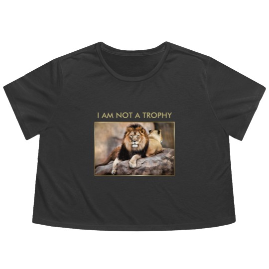 Discover Cecil the Lion I Am Not A Trophy Flowy Cropped Tees