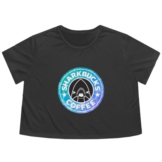 Discover Sharkbucks Logo [Water] Flowy Cropped Tees