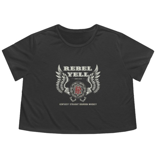 Discover Rebel Yell-Since 1849-Bourbon Whiskey-Logo Flowy Cropped Tees Flowy Cropped Tees