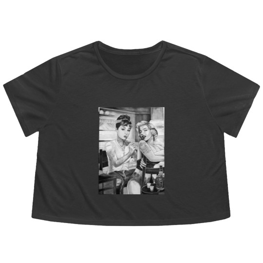 Discover Marilyn Monroe and Audrey Hepburn vintage design Flowy Cropped Tees