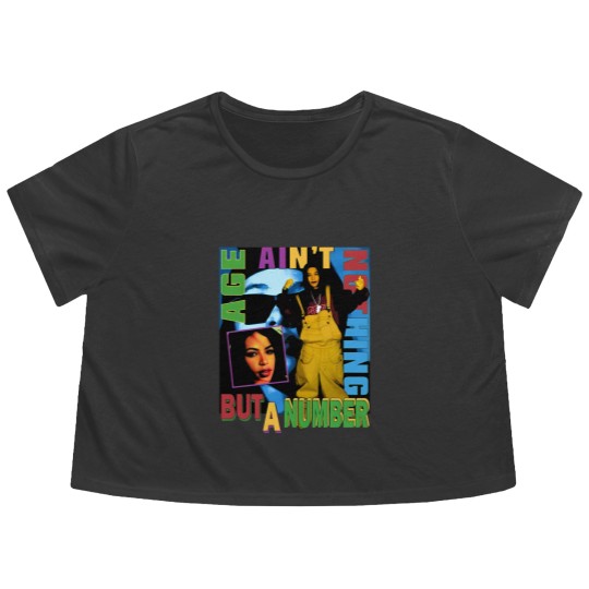 Discover Aaliyah Flowy Cropped Tees - Age Ain't Nothing But A Number vntg rap Flowy Cropped Tees 90s 2000's rnb