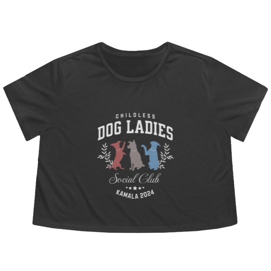 Discover Childless Dog Lady Kamala Flowy Cropped Tees, Kamala Harris President 2024 Flowy Cropped Tees
