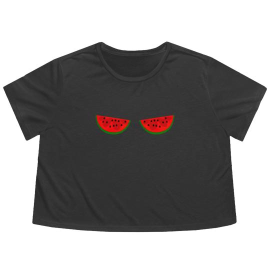 Discover Juicy Watermelon Boobs Flowy Cropped Tees, Fruit Boobs Flowy Cropped Tees