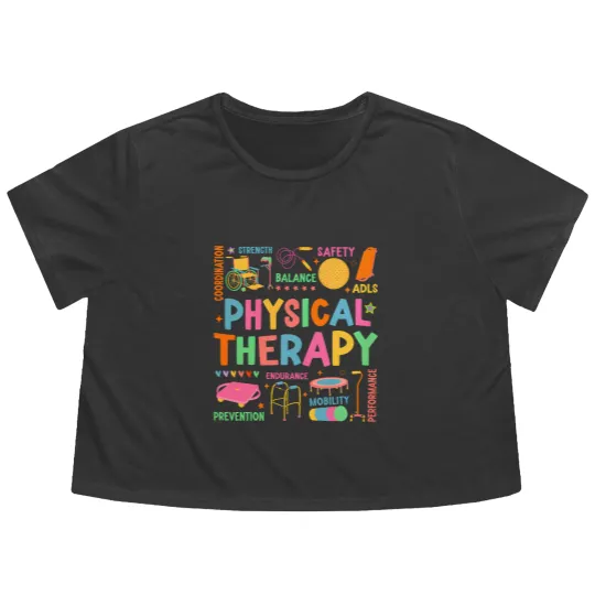 Discover Physical Therapy Flowy Cropped Tees, Physical Therapist Flowy Cropped Tees, Doctor Physical Therapist Flowy Cropped Tees