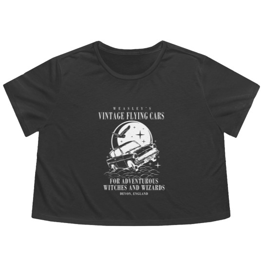 Discover Vintage Flying Car Flowy Cropped Tees, Potter Gifts, Weasley Flowy Cropped Tees