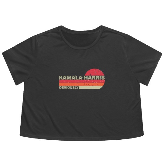 Discover Retro Kamala Obviously Harris Obviously Flowy Cropped Tees