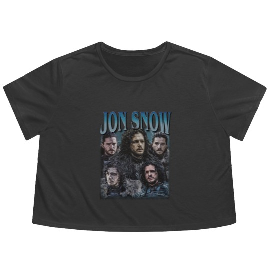 Discover Jon Snow Vintage Graphic 90s Flowy Cropped Tees, Jon Snow Flowy Cropped Tees, Jon Snow Rock Style Bootleg Flowy Cropped Tees, Custom Photo Flowy Cropped Tees