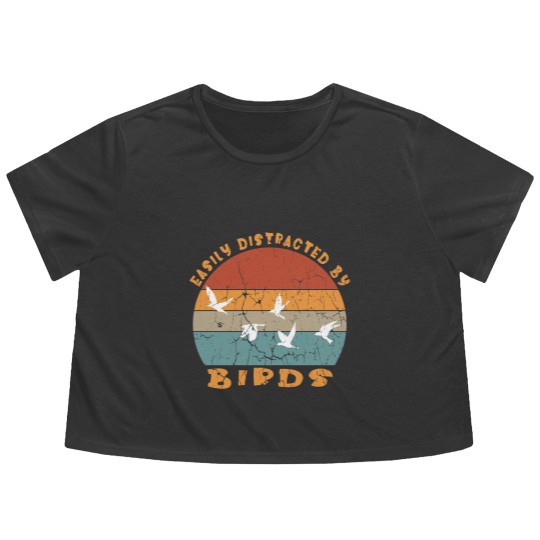 Discover .Easily Distracted By Birds, Birds Art, Birds Lover, Birds Gift, Birds Flying, Bird Mama, Flowy Cropped Tees