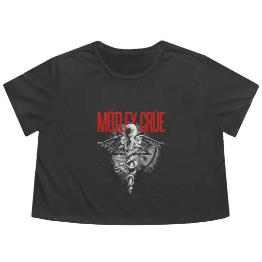 Discover Motley Crue Logo Flowy Cropped Tees