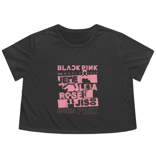 Discover Blackpink World Tour Flowy Cropped Tees, Pink Blackpink Flowy Cropped Tees, Blackpink Merch Flowy Cropped Tees, in Your Area Album