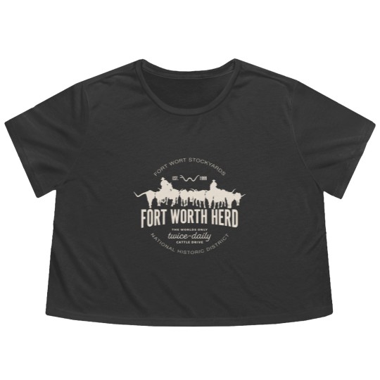 Discover fort worth texas stockyards and rodeo cowboy desig t Flowy Cropped Tees