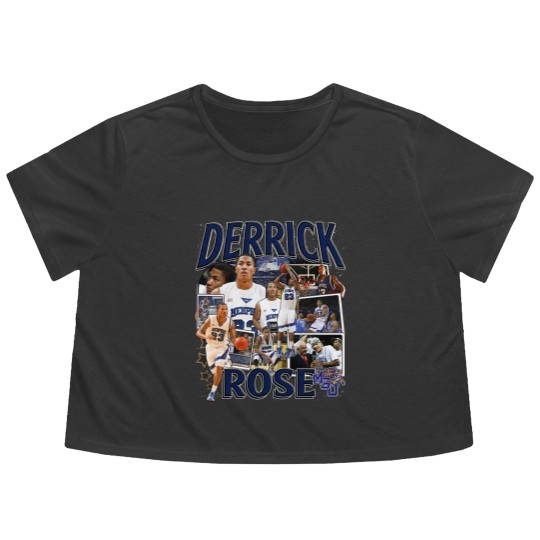 Discover Derrick Rose Flowy Cropped Tees - Derrick Rose - Retro American Basketball Flowy Cropped Tees