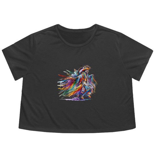 Discover Native American Grass Dancer Flowy Cropped Tees