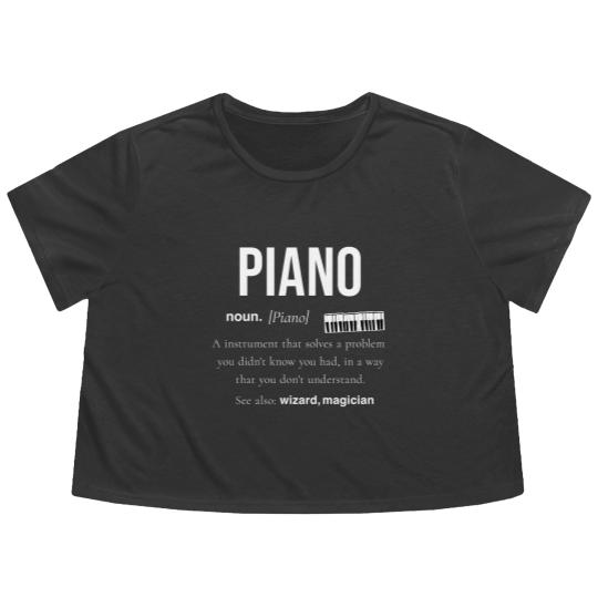 Discover Piano Piano Music Gift Wings Digital Piano Flowy Cropped Tees