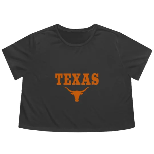 Discover texas tx american longhorn united states font Flowy Cropped Tees