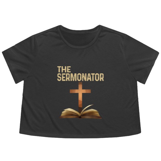 Discover Mens The Sermonator Pastor Appreciation Christian Cross Flowy Cropped Tees Flowy Cropped Tees