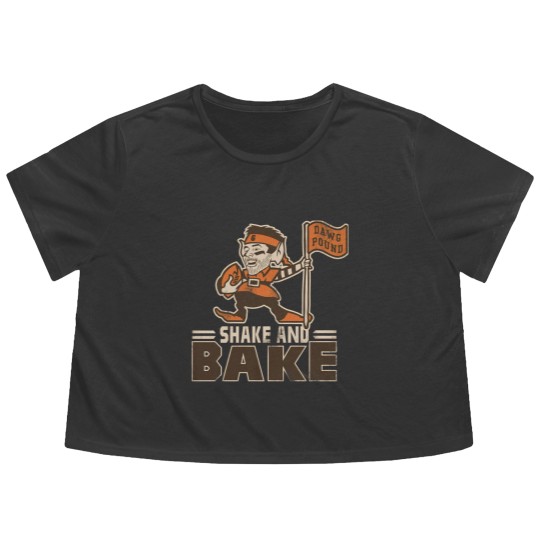 Discover Shake and Bake - Baker Mayfield - Flag Plant - Clevel nd Browns Inspired Flowy Cropped Tees