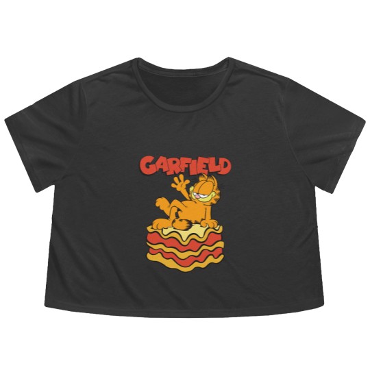 Discover Garfield Lasagna Slice Garfield Pose Flowy Cropped Tees