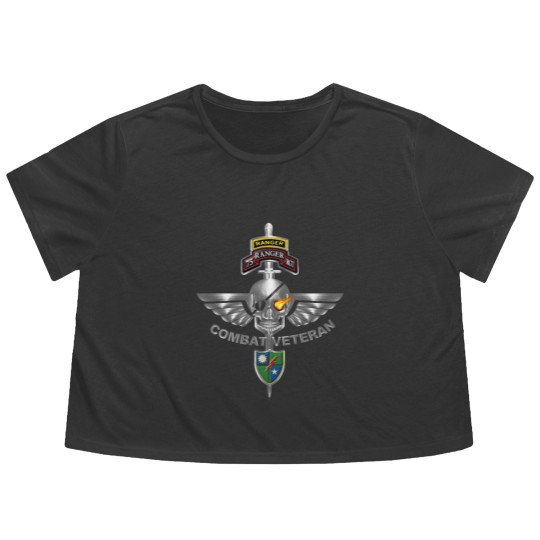 Discover 75th Ranger Regiment Combat Veteran Flowy Cropped Tees