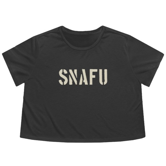Discover SNAFU Funny Military Slang Design Stencil look le Flowy Cropped Tees