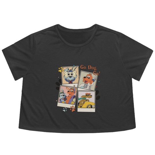 Discover Go Dog Go Polaroid Flowy Cropped Tees | Vintage Go Dog Go Flowy Cropped Tees | Go Dog Go Family Birthday Flowy Cropped Tees | Dog Birthday Party Flowy Cropped Tees