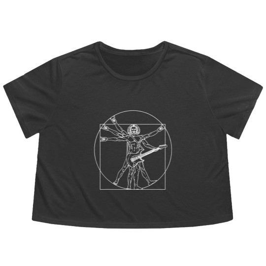 Discover Vitruvian Man Guitar Music Player Da Vinci Flowy Cropped Tees