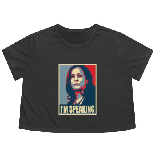 Discover Kamala Harris - Mr. Vice President I'm Speaking Flowy Cropped Tees