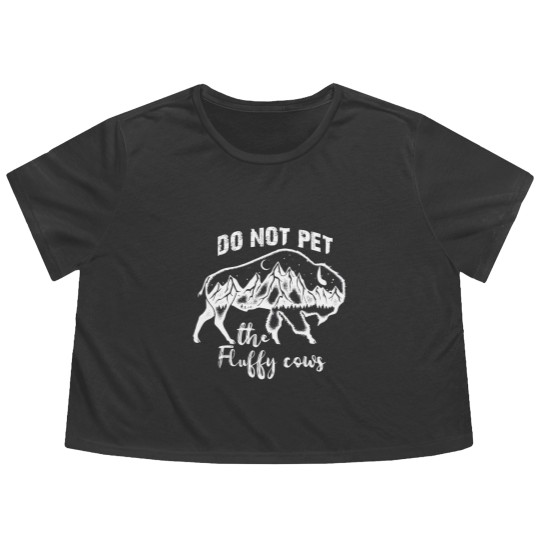 Discover Bison Flowy Cropped Tees, Bison Flowy Cropped Tees, Do Not Pet The Fluffy Cows, Bison Flowy Cropped Tees, Buffalo Flowy Cropped Tees