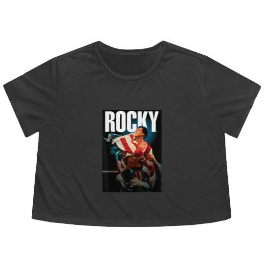 Discover Rocky IV American Flag Portrait Flowy Cropped Tees