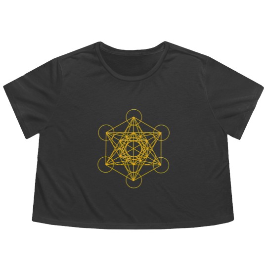 Discover Metatron Cube Gold Flowy Cropped Tees