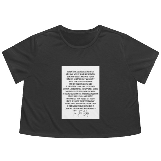 Discover Ice ice baby Vanilla Ice Hip Hop lyric mucis Flowy Cropped Tees