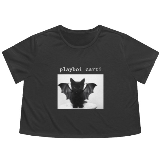Discover Playboi Carti Cat Flowy Cropped Tees, Playboi Carti Meme Flowy Cropped Tees