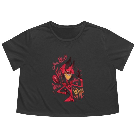 Discover alastor smile Flowy Cropped Tees, alastor Flowy Cropped Tees, alastor smile, charlie, vaggie, anime