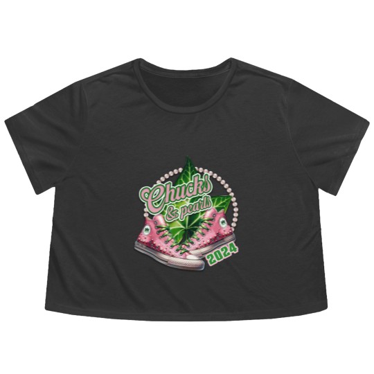 Discover AKA Chucks and Pearls Flowy Cropped Tees