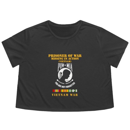 Discover Pow Mia Vietnam W  Vn Svc Flowy Cropped Tees