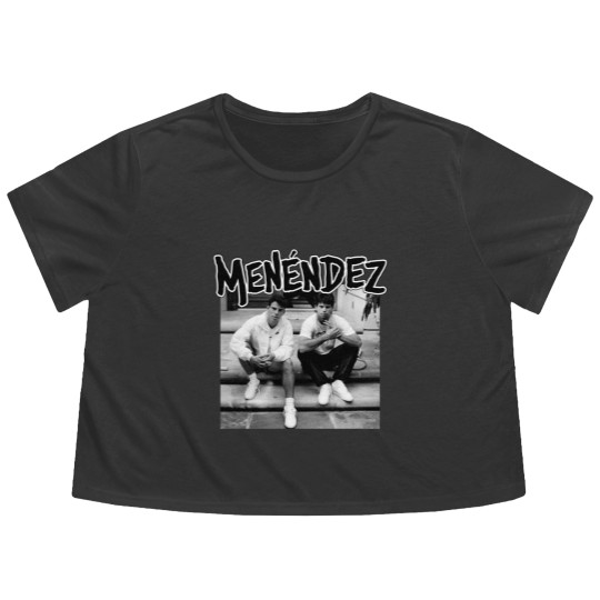 Discover MENENDEZ - out of step porch punk hardcore throwback true crime brothers Flowy Cropped Tees
