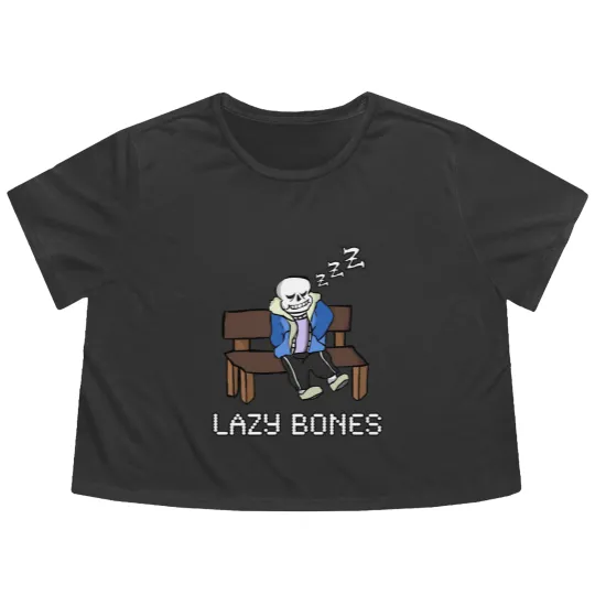 Discover Lazy Bones- Undertale Sans Flowy Cropped Tees