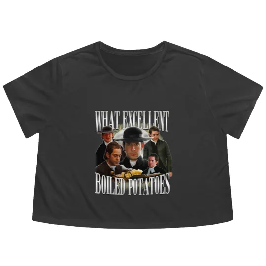 Discover Retro Boiled Potatoes Flowy Cropped Tees, Jane Austen Flowy Cropped Tees, Pride and Prejudice Flowy Cropped Tees Flowy Cropped Tees