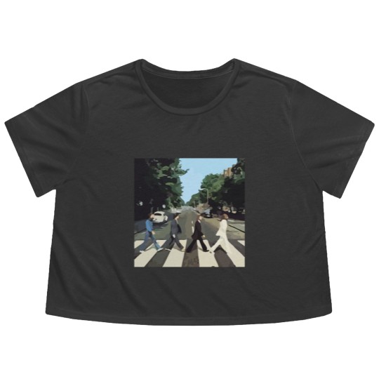Discover Abbey Road Album Cover Flowy Cropped Tees