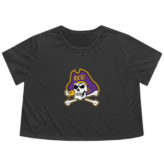 Discover East Carolina-Pirates-Logo Flowy Cropped Tees