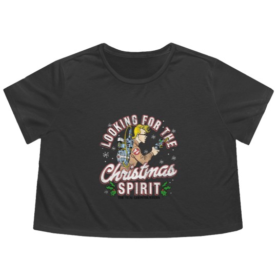 Discover The Real Ghostbusters Xmas Flowy Cropped Tees Looking For Christmas Spirit Egon Spengler Men's Graphic Flowy Cropped Tees