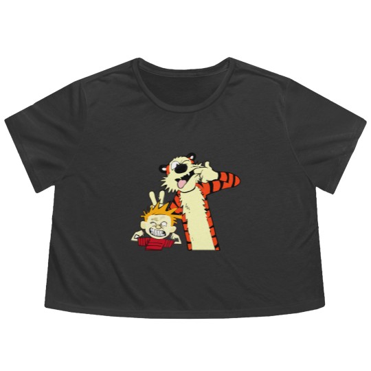 Discover calvin and hobbes, calvin and hobbes logo, calvin and hobbes merch, calvin and hobbes cartoon Flowy Cropped Tees
